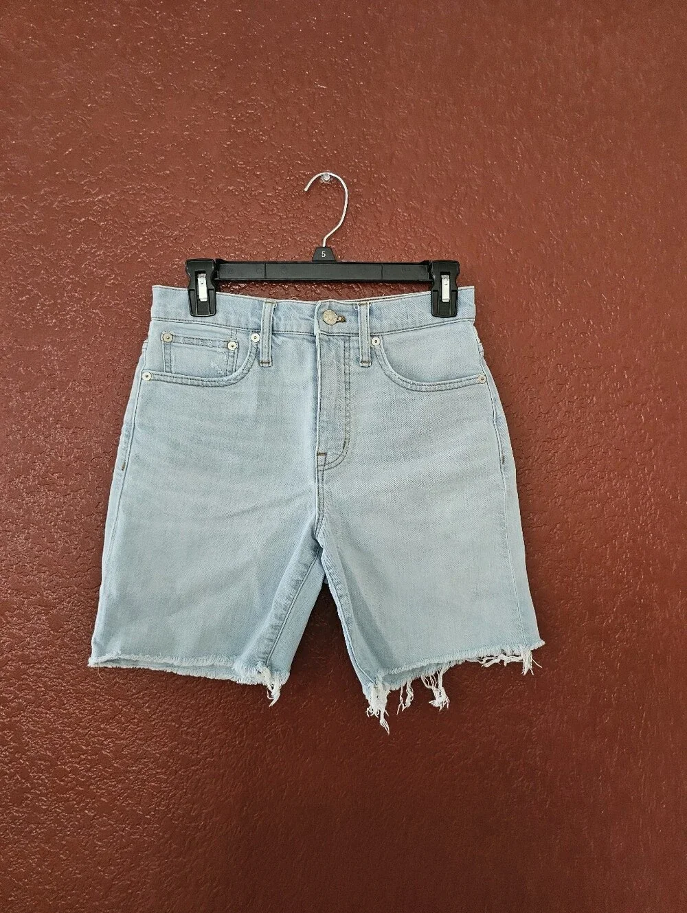 Light Wash High-Rise Denim Bermuda Shorts - Light Blue